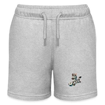 Zebra Fußballer - Stilvoll auf dem Fußballfeld. - Kinder Organic Joggingshorts Mini Bolter von Stanley/Stella - Grau meliert - Vorne