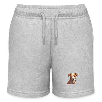 Treuer Begleiter Porträt Hund - Kinder Organic Joggingshorts Mini Bolter von Stanley/Stella - Grau meliert - Vorne