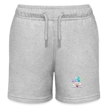 Book Reading Books Reader Book Lover Gift - Kids Organic Sweat Shorts by Stanley/Stella - heather grey - Front