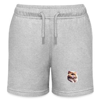 Katze Katzenbesitzer Haustier Hauskatze Kätzchen - Kinder Organic Joggingshorts Mini Bolter von Stanley/Stella - Grau meliert - Vorne
