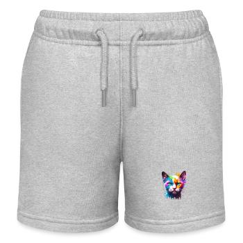 Katze Haustier Hauskatze Kätzchen Katzenbesitzer - Kinder Organic Joggingshorts Mini Bolter von Stanley/Stella - Grau meliert - Vorne