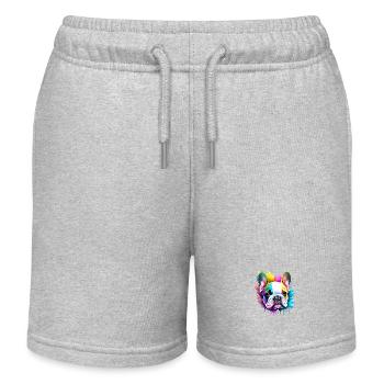 Bulldogge Hunde Hundebesitzer Hundehalter Hund - Kinder Organic Joggingshorts Mini Bolter von Stanley/Stella - Grau meliert - Vorne