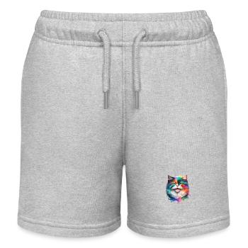 Chat domestique, chat, chat persan, chat, propriétaire de chat - Short de jogging enfant bio Stanley/Stella - gris chiné - Devant