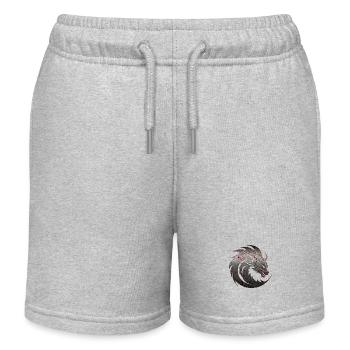 Fantasy Dragon Anime Dragon Head Mythical reptile - Kids Organic Sweat Shorts by Stanley/Stella - heather grey - Front