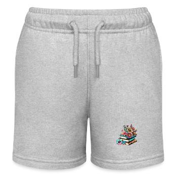 Reader Gift Book Book Lovers Reading Books - Kids Organic Sweat Shorts by Stanley/Stella - heather grey - Front