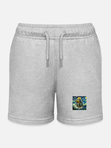 Dieu dans un Van Gogh - Short de jogging enfant bio Stanley/Stella - gris chiné