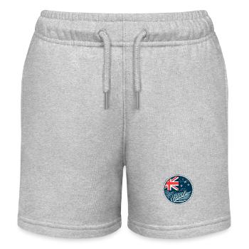 New Zealand Aotearoa Kiwi 7 - Kids Organic Sweat Shorts by Stanley/Stella - heather grey - Front