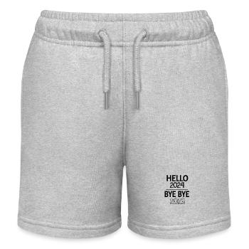 Hello 2024 Bye Bye 2023 - Kids Organic Sweat Shorts by Stanley/Stella - heather grey - Front