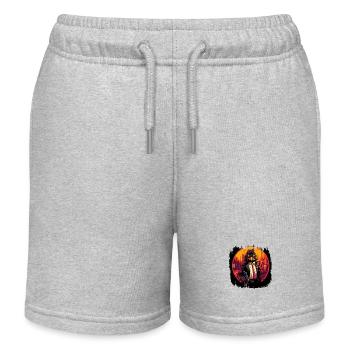 Gentoo Penguin Funny Happy Humor Dancer - Kids Organic Sweat Shorts by Stanley/Stella - heather grey - Front