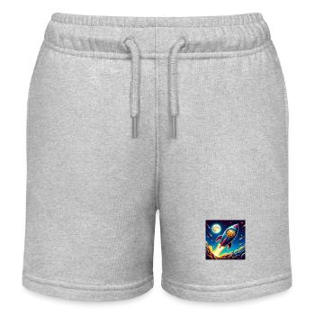 Bitcoin Moon rocket 1 - Kinder Organic Joggingshorts Mini Bolter von Stanley/Stella - Grau meliert - Vorne