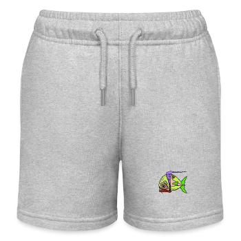 Fisch - Kinder Organic Joggingshorts Mini Bolter von Stanley/Stella - Grau meliert - Vorne