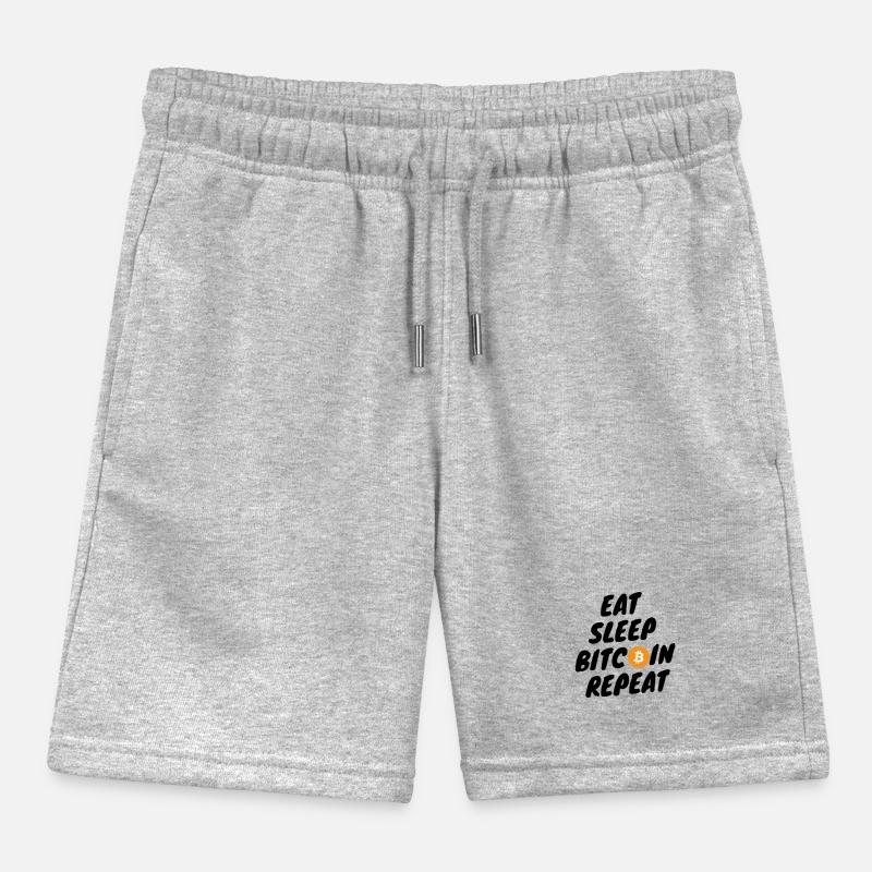 Crypto Eat sleep bitcoin repeat Kids Organic Sweat Shorts by Stanley/Stella