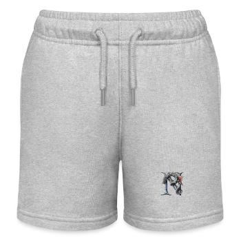Letter "N" in dragon design. - Kids Organic Sweat Shorts by Stanley/Stella - heather grey - Front