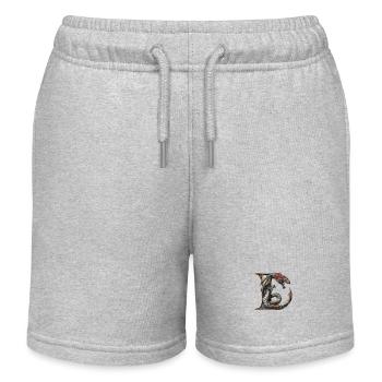 Letter "L" in dragon design. - Kids Organic Sweat Shorts by Stanley/Stella - heather grey - Front