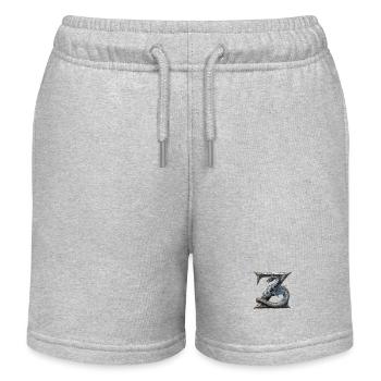 Letter "Z" in dragon design. - Kids Organic Sweat Shorts by Stanley/Stella - heather grey - Front