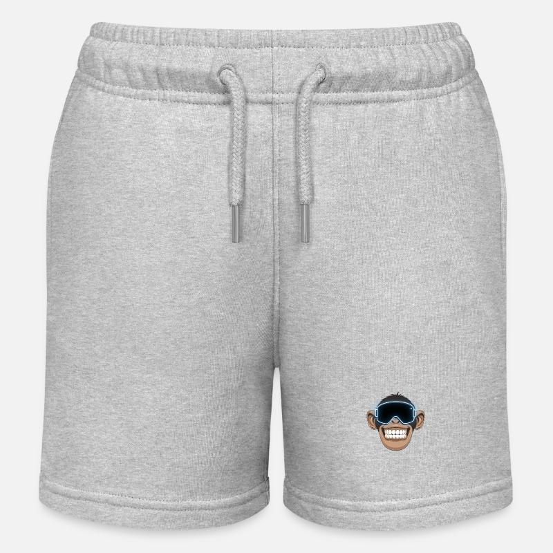 Singe avec lunettes de ski - Short de jogging enfant bio Stanley/Stella - gris chiné