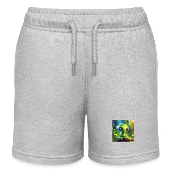 Firefly Cute Alien Character 57577 - Kids Organic Sweat Shorts by Stanley/Stella - heather grey - Front