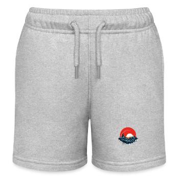 Tornade de la ville au clair de lune rouge bleu - Short de jogging enfant bio Stanley/Stella - gris chiné - Devant