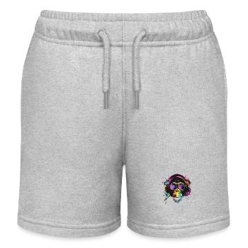 Singe cool avec casque pour DJ et musiciens - Short de jogging enfant bio Stanley/Stella - gris chiné - Devant