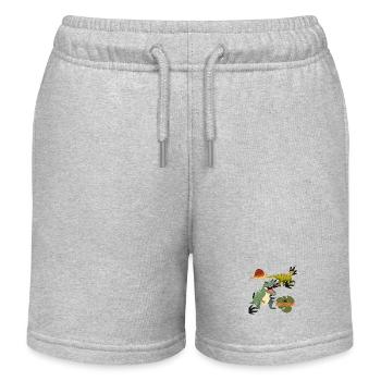 Cool Dinosaur - Kids Organic Sweat Shorts by Stanley/Stella - heather grey - Front