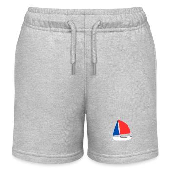 Blau, Weiß, Rot Frankreich Boot - Kinder Organic Joggingshorts Mini Bolter von Stanley/Stella - Grau meliert - Vorne