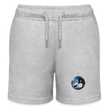 Abstract Cats Clock - Kids Organic Sweat Shorts by Stanley/Stella - heather grey - Front