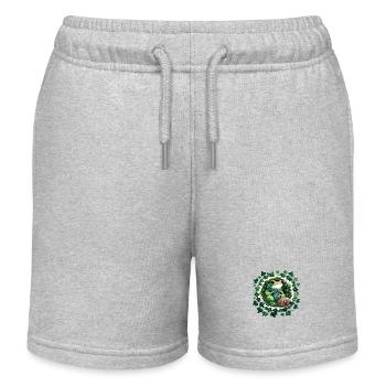 Knitting Frog - Kids Organic Sweat Shorts by Stanley/Stella - heather grey - Front
