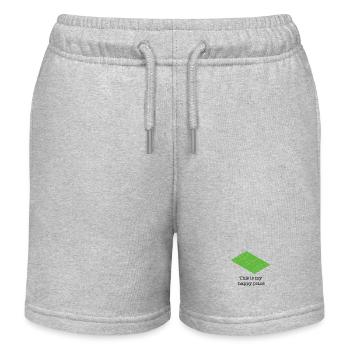 Fußball Platz grün lustiger Spruch - Kinder Organic Joggingshorts Mini Bolter von Stanley/Stella - Grau meliert - Vorne