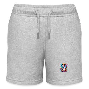 Oiseau autruche avec chapeau - Short de jogging enfant bio Stanley/Stella - gris chiné - Devant