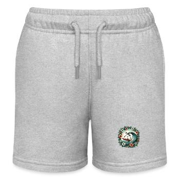 Surfen Skelett - Kinder Organic Joggingshorts Mini Bolter von Stanley/Stella - Grau meliert - Vorne