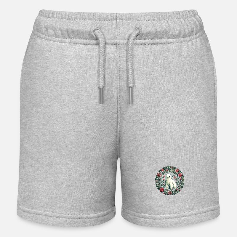 Eisbär - Kinder Organic Joggingshorts Mini Bolter von Stanley/Stella - Grau meliert