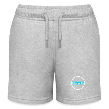 Marseille bleu et blanc - Short de jogging enfant bio Stanley/Stella - gris chiné - Devant