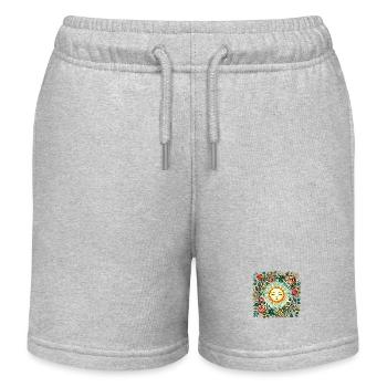 Rosen-Sonnenschein - Kinder Organic Joggingshorts Mini Bolter von Stanley/Stella - Grau meliert - Vorne