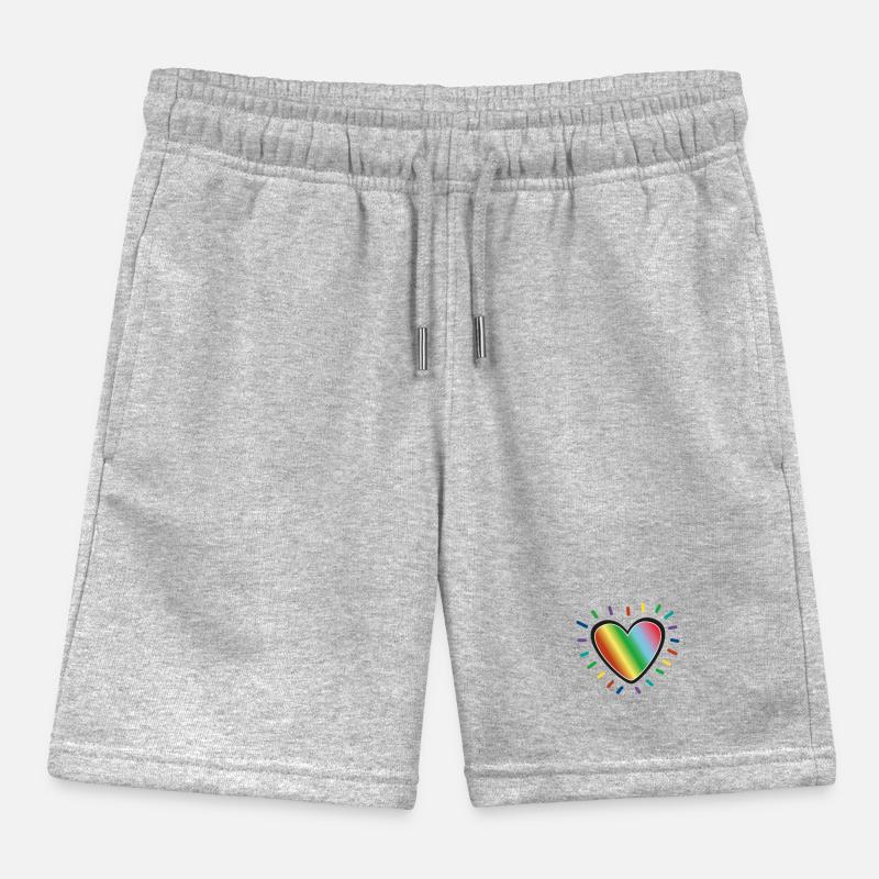 Strahlendes Herz in Regenbogen Farben Kinder Organic Joggingshorts Mini Bolter von Stanley/Stella