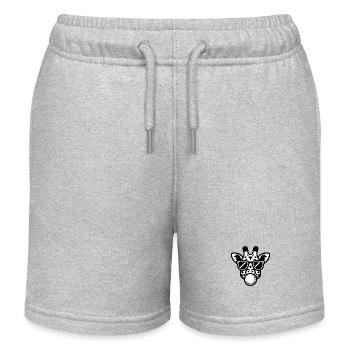 Giraffe with Chewing Gum and Sunglasses - Kinder Organic Joggingshorts Mini Bolter von Stanley/Stella - Grau meliert - Vorne