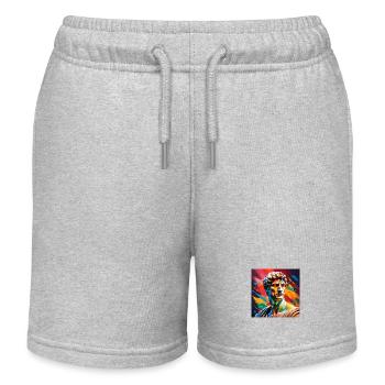Michelangelo David farbig - Kinder Organic Joggingshorts Mini Bolter von Stanley/Stella - Grau meliert - Vorne