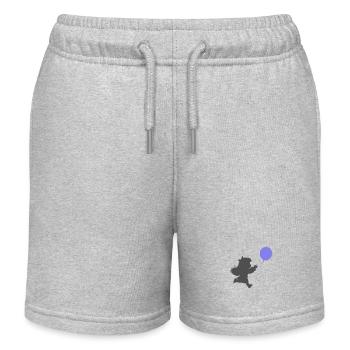 Mädchen mit einem Luftballon - Kinder Organic Joggingshorts Mini Bolter von Stanley/Stella - Grau meliert - Vorne