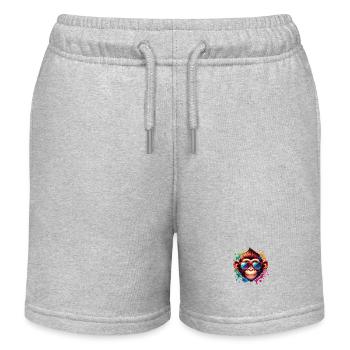 Singe cool - Singe funky - Short de jogging enfant bio Stanley/Stella - gris chiné - Devant