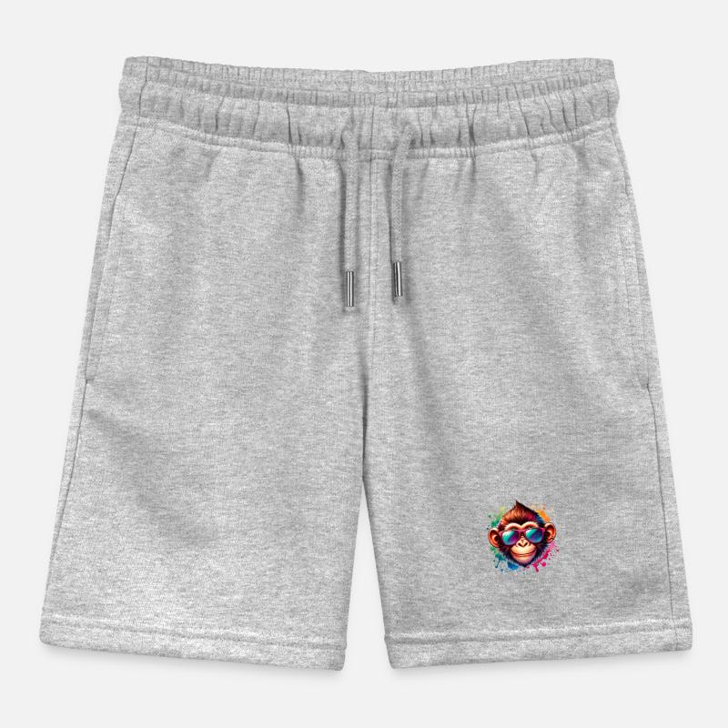 Cool Monkey - Funky Monkey Kids Organic Sweat Shorts by Stanley/Stella