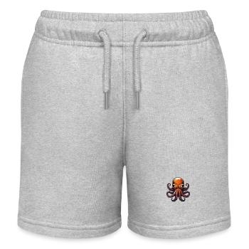 Wild angry squid combative motivational sport - Kids Organic Sweat Shorts by Stanley/Stella - heather grey - Front