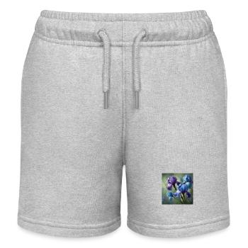 Ästhetische Iris Blumen - Kinder Organic Joggingshorts Mini Bolter von Stanley/Stella - Grau meliert - Vorne