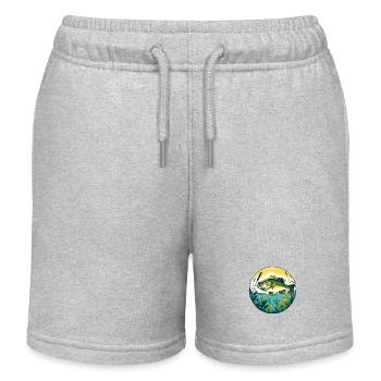 Largemouth bass - Kids Organic Sweat Shorts by Stanley/Stella - heather grey - Front