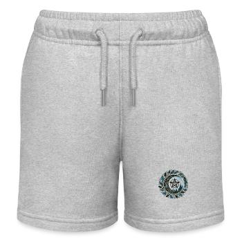 Yule Pentacle - Kids Organic Sweat Shorts by Stanley/Stella - heather grey - Front