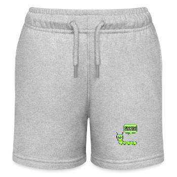 EY! YO! LETS GO! Pixel Raupe Retroshirt 90er 90s - Kinder Organic Joggingshorts Mini Bolter von Stanley/Stella - Grau meliert - Vorne