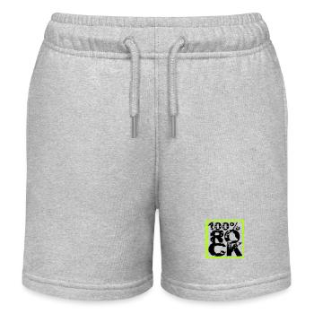 100 % Prozent Rock Heavy Metal Musik Text Logo Fun - Kinder Organic Joggingshorts Mini Bolter von Stanley/Stella - Grau meliert - Vorne