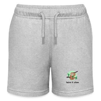Take It Slow - Kids Organic Sweat Shorts by Stanley/Stella - heather grey - Front