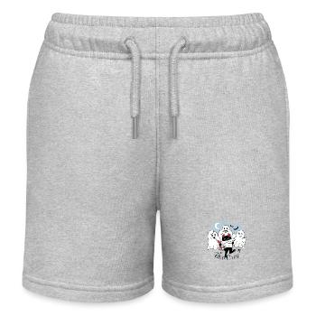 Drei lustige Geister und schwarze Halloween-Katze - Kinder Organic Joggingshorts Mini Bolter von Stanley/Stella - Grau meliert - Vorne