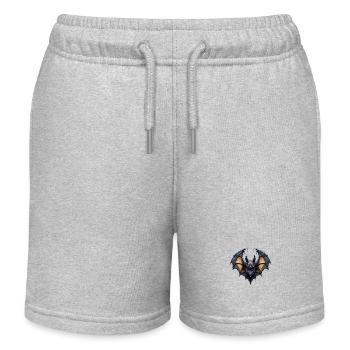 Wild angry pugnacious combative motivational bat - Kids Organic Sweat Shorts by Stanley/Stella - heather grey - Front
