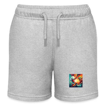 Abstract Colourful Splash with Explosive Design - Kids Organic Sweat Shorts by Stanley/Stella - heather grey - Front