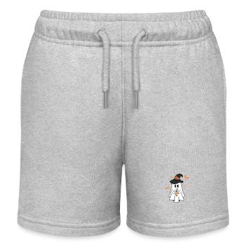 Pumpkin Latte Ghost - Kinder Organic Joggingshorts Mini Bolter von Stanley/Stella - Grau meliert - Vorne